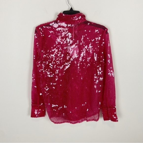 More To Come Wyatt Button Down Top in Hot Pink Size XXS - Picture 3 of 8